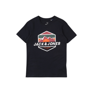 Jack & Jones Junior Tričko 'Dehsel'  bílá / noční modrá / vínově červená
