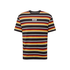 Tommy Jeans Tričko 'Yarn Dye Stripe'  červená / černá / žlutá