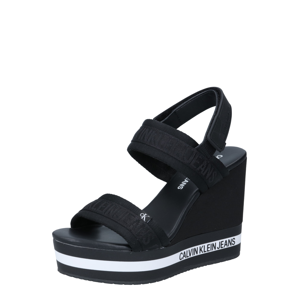 Calvin Klein Páskové sandály  černá / bílá
