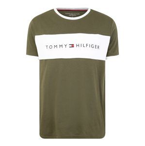 Tommy Hilfiger Underwear Pyžamo dlouhé 'CN SS TEE LOGO FLAG'  olivová / bílá
