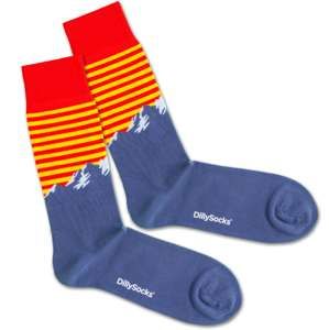 DillySocks Ponožky 'Alpine Sunset'  modrá / žlutá / červená / bílá