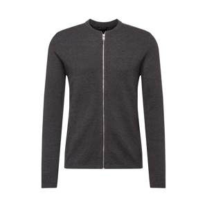 SELECTED HOMME Svetr 'SLHROCKY ZIP CARDIGAN B'  antracitová