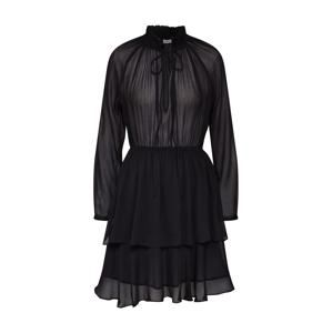 NA-KD Koktejlové šaty 'High Neck Frill Layer Dress'  černá