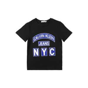 Calvin Klein Jeans Tričko  modrá / černá / bílá
