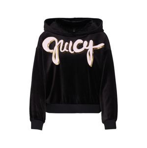 Juicy Couture Black Label Mikina 'JUICY SCRIPT FLEECE'  růžová / černá