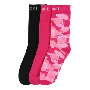 DIESEL Ponožky  pink / černá