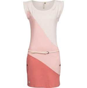 Ragwear Letní šaty 'Tag Block Organic'  béžový melír / růžová / pastelově červená