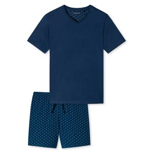 SCHIESSER Pyžamo krátké  marine modrá / bílá / červená