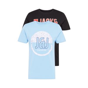JACK & JONES Tričko  modrá / černá