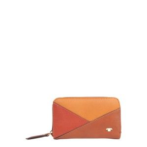 TOM TAILOR Peněženka 'Shirin Wallet'  světle hnědá / oranžová / svítivě oranžová