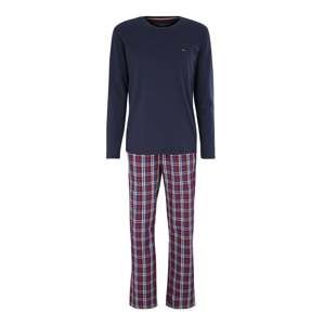 Tommy Hilfiger Underwear Pyžamo dlouhé 'CN LS PANT SET CHECK'  modrá / červená