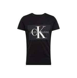Calvin Klein Jeans Tričko 'Core Monogram Box Logo Slim Tee'  černá / bílá