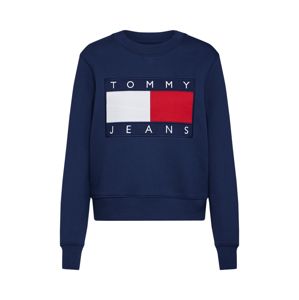 Tommy Jeans Mikina 'FLAG CREW'  bílá / námořnická modř / červená
