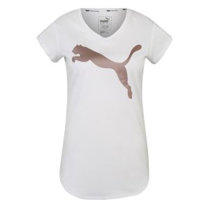 PUMA Funkční tričko 'Heather Cat'  bílá / zlatá