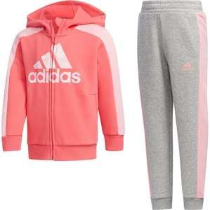 ADIDAS PERFORMANCE Sportovní oblečení 'LK GFX HDY SET'  šedá / pink