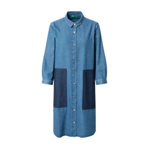 UNITED COLORS OF BENETTON Košilové šaty  modrá džínovina / tmavě modrá