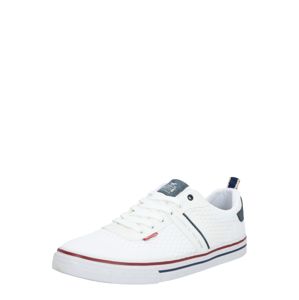 MUSTANG Sportovní šněrovací boty  bílá / tmavě červená / námořnická modř
